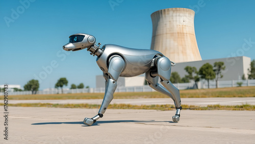 Robotic canine strides near power plant