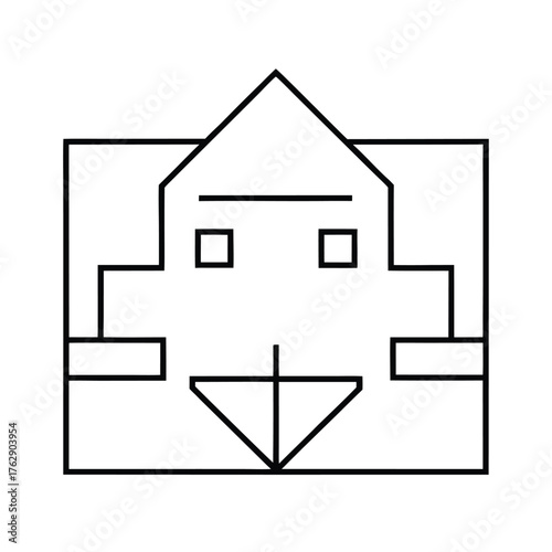 house sketch vector illustration symbol business home art design icon logo