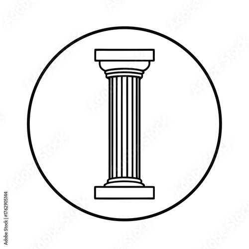 vector illustration of a column art set icon logo 