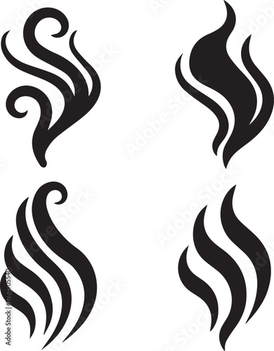Smoke Steam Silhouette Vector, Smoke Steam Vector Bundle