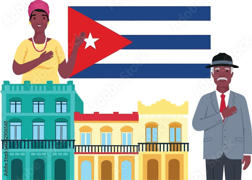 Celebrating Cuban heritage with patriotic pride, a beautiful tribute to culture and community in the heart of Havana's vibrant streets and historical landmarks
