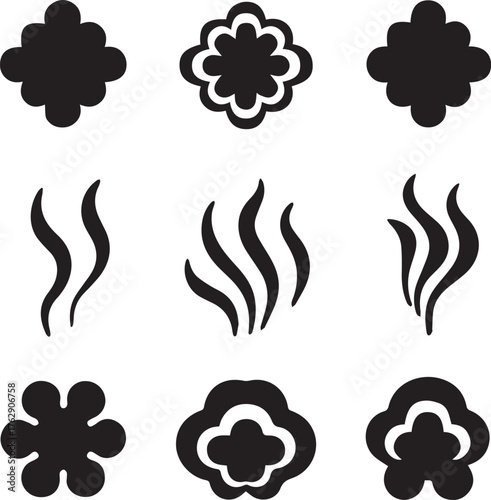 Smoke Steam Silhouette Vector, Smoke Steam Vector Bundle