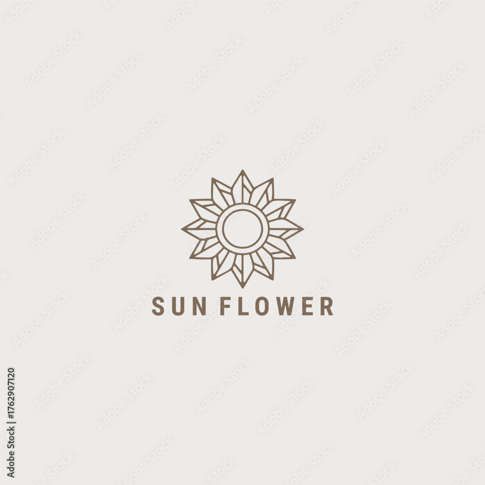 Fototapeta premium Sun flower logo design template vector illustration