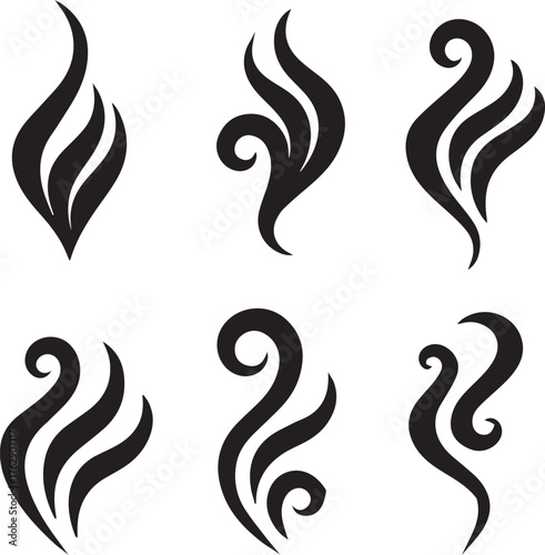 Smoke Steam Silhouette Vector, Smoke Steam Vector Bundle