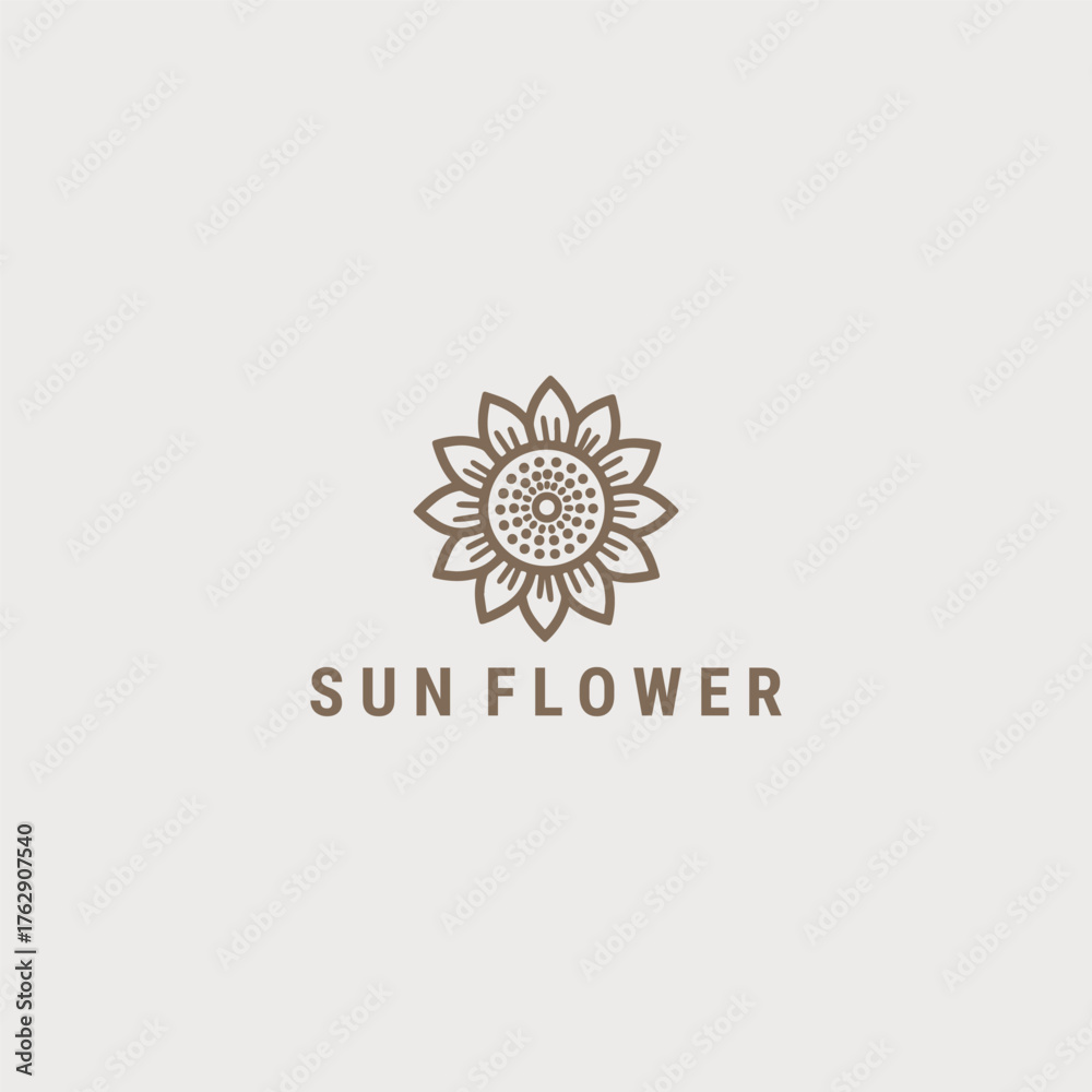 Fototapeta premium Sun flower logo design template vector illustration