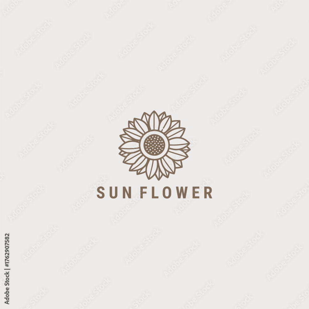 Fototapeta premium Sun flower logo design template vector illustration