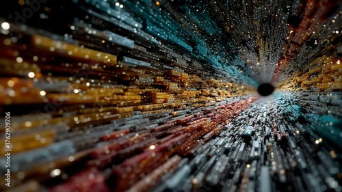 Abstract representation of a cosmic vortex with depth