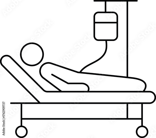 black line patient receiving iv drip clip art preview
