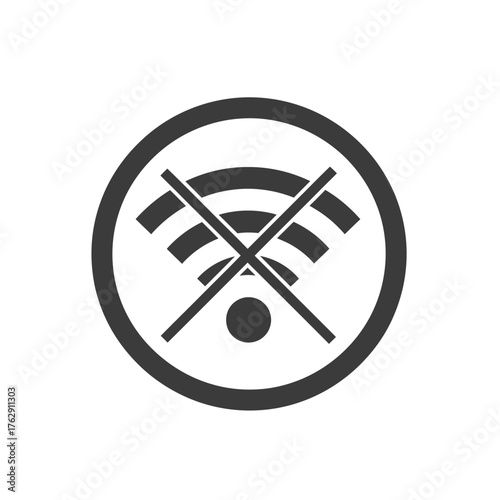 No Wi-Fi connection icon minimal clean design right to disconnect concept