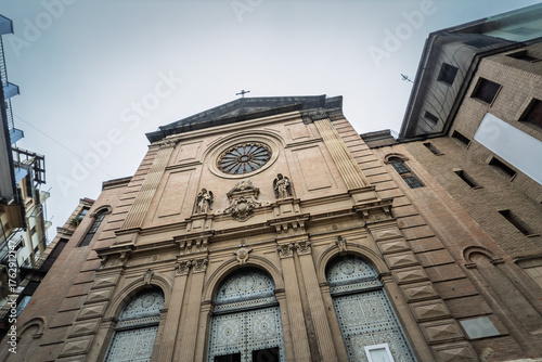 Facade of Basilica del Sagrado Corazon de Jesus of Valencia (Basilica of the Sacred Heart of Jesus), a catholic Gothic Revival church located in Valencia, Spain.