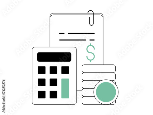 Cost estimate sales management. Finance illustration. Flat vector illustration.
