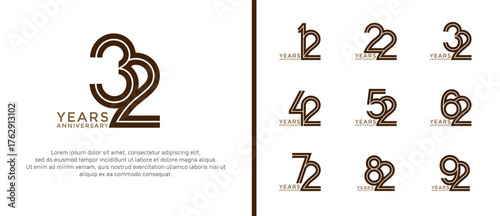 anniversary vector logo set, black color can be use for celebration