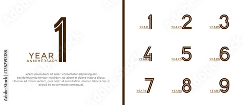anniversary vector logo set, black color can be use for celebration