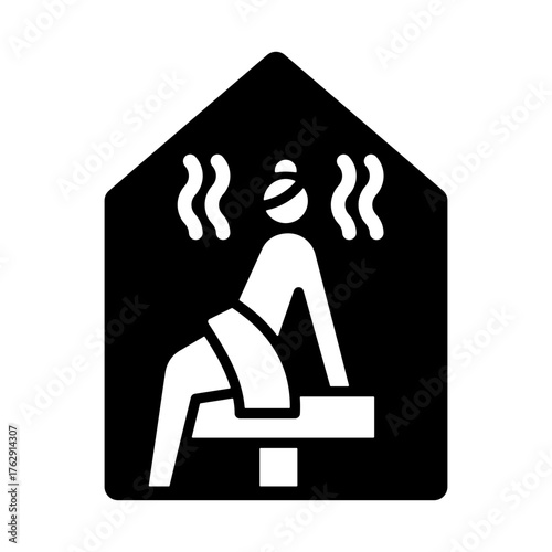 Steam Room Icon - Solid Black