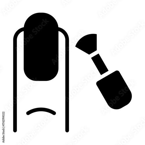 Manicure Icon - Solid Black