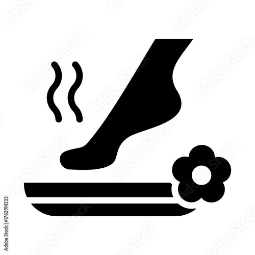 Pedicure Icon - Solid Black