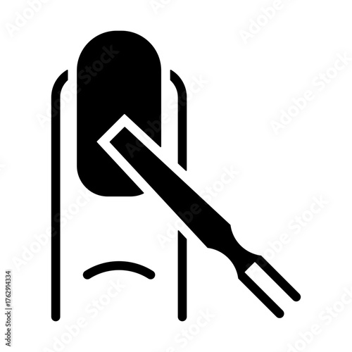 Nail Care Icon - Solid Black