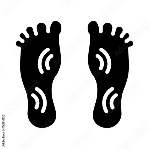 Reflexology Icon - Solid Black
