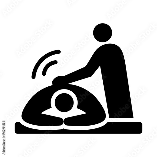 Swedish Massage Icon - Solid Black