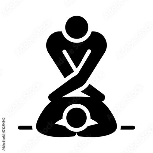 Deep Tissue Massage Icon - Solid Black