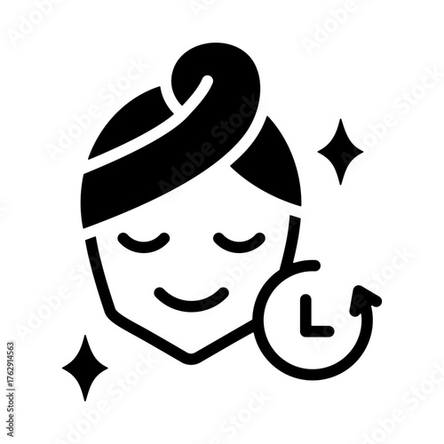 Skin Rejuvenation Icon - Solid Black