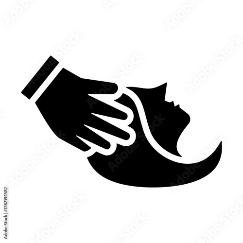 Scalp Massage Icon - Solid Black