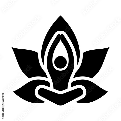 Wellness Retreat Icon - Solid Black