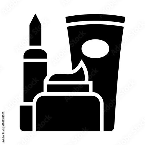 Beauty Products Icon - Solid Black