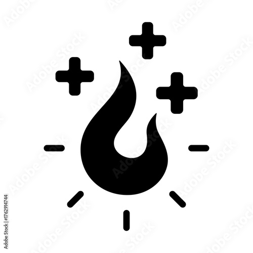 Holistic Healing Icon - Solid Black