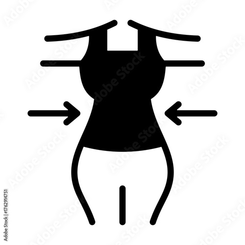 Body Contouring Icon - Solid Black