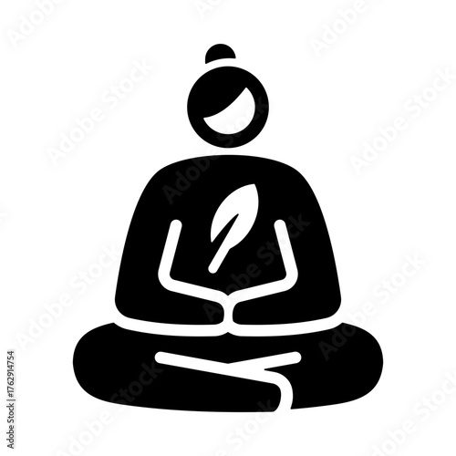 Relaxation Techniques Icon - Solid Black