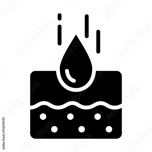 Skin Hydration Icon - Solid Black
