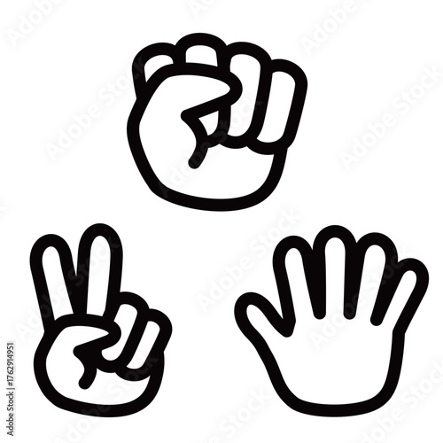 じゃんけんをする手のイラスト