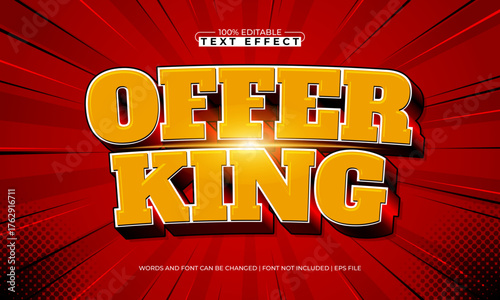 offer king editable text effect for titles and promotion
