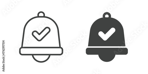 Bell, Notification and Alarm Icon. Line and glyph solid icon