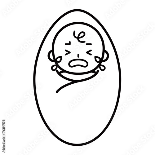 大声で泣く赤ちゃんのイラスト