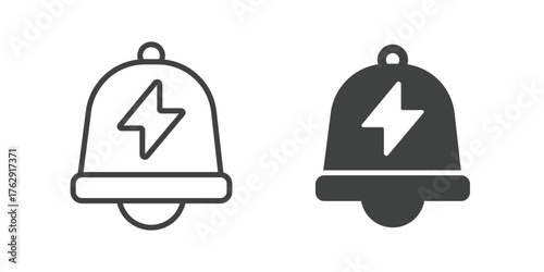 Bell, Notification and Alarm Icon. Line and glyph solid icon
