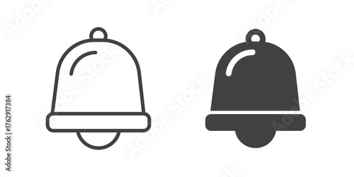 Bell, Notification and Alarm Icon. Line and glyph solid icon