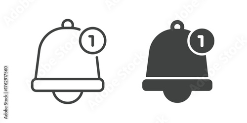 Bell, Notification and Alarm Icon. Line and glyph solid icon