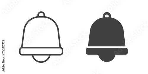 Bell, Notification and Alarm Icon. Line and glyph solid icon