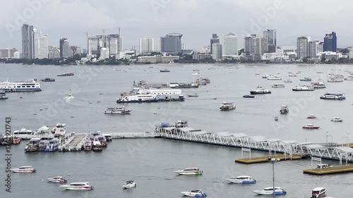 Pattaya City Pier, Thailand, Pattaya Sea, Bali Hai Pier 4K.