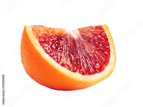 blood orange slice isolated on white background