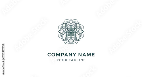 Elegant floral mandala logo design for spiritual wellness and company branding.