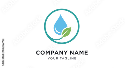 Water Drop and Leaf Logo Design for Eco-Friendly Company.