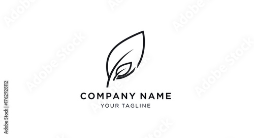 Elegant Leaf Logo Design with Minimalist Style for Natural Brands.