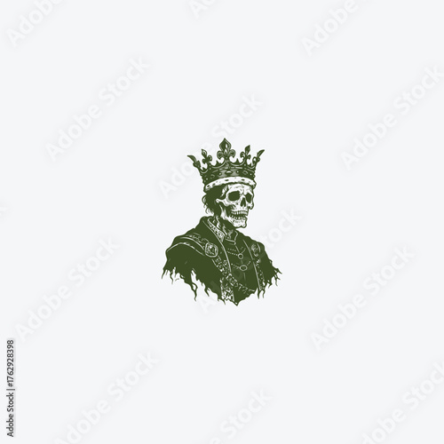 Skull king logo design vector template