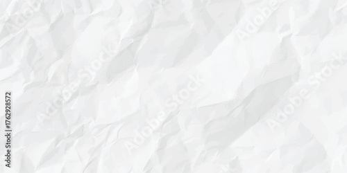 Abstract White Crumpled Paper Texture Background Vector Illustration
