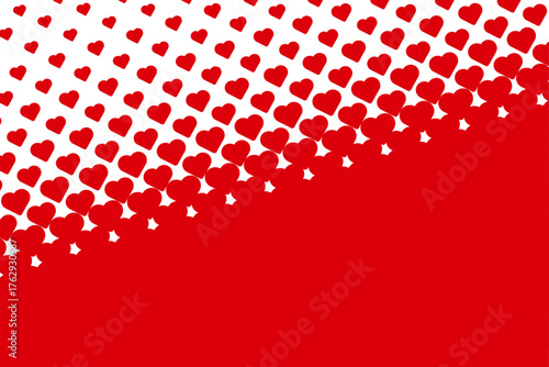 ハートのハーフトーンの背景　レッド