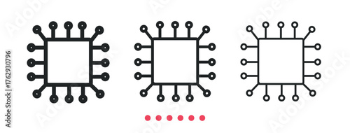 Processor icon. Thin line icon vector