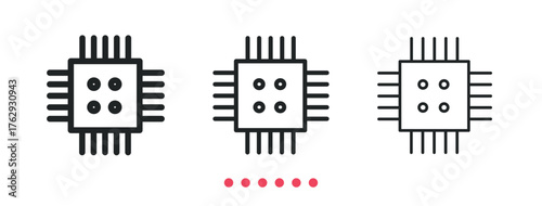 Processor icon. Thin line icon vector
